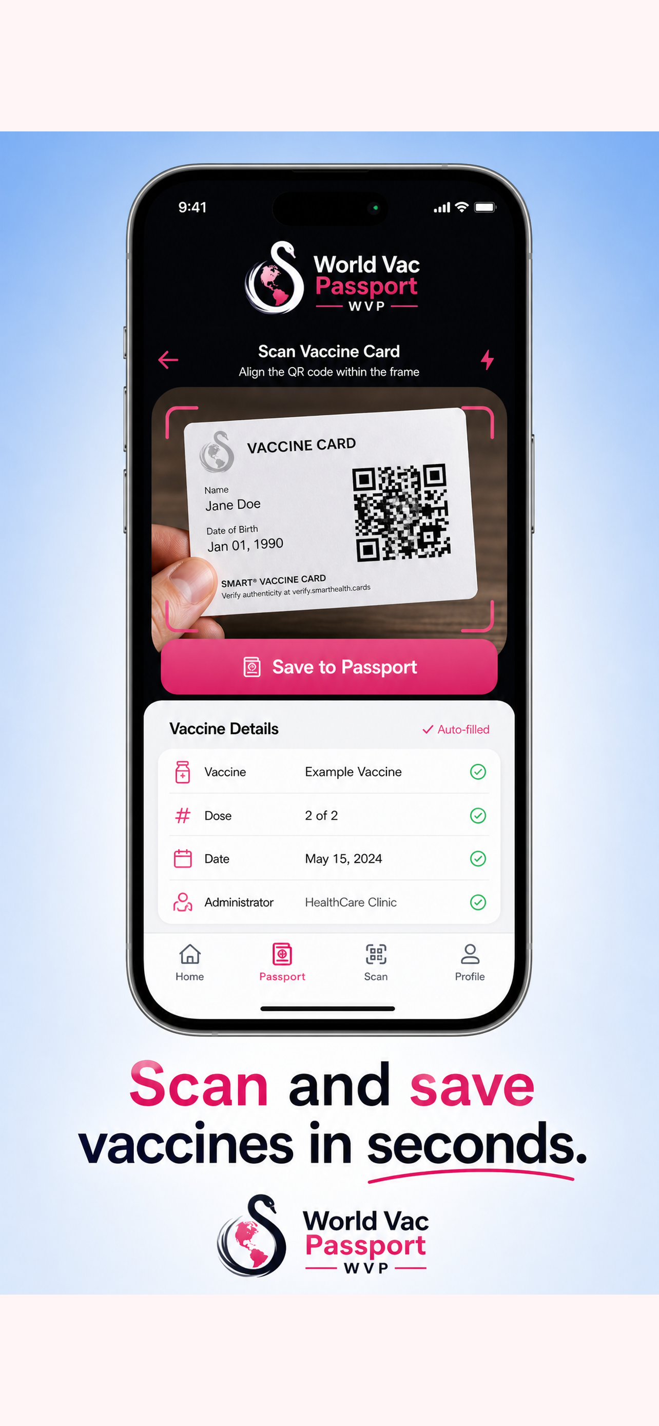 World Vac Passport preview: Scan a vaccine card in seconds